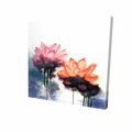 Fondo 16 x 16 in. Watercolor Lotus Flowers-Print on Canvas FO2789367